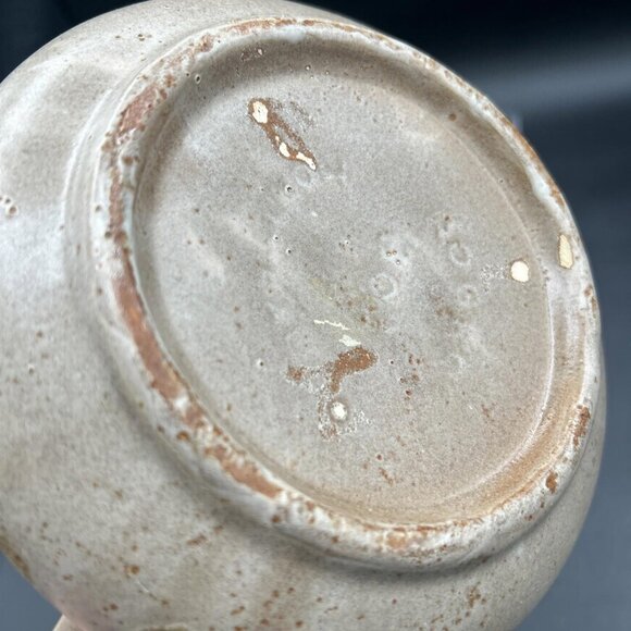 Roger’s Brown and Orange Stoneware Pottery Oil Lamp Light Handle Glazed Primitve - Picture 9 of 9